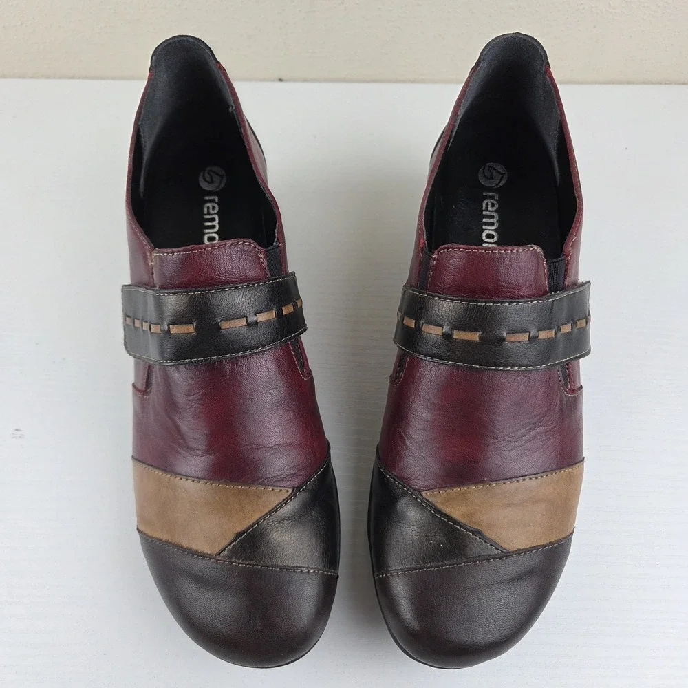 Remonte‎ Womens Multicolor Leather Strap Block Heel Shoes Size US 9.5 EU 40